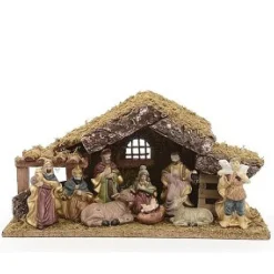Decoris Kerststal 38X12,5X20Cm Polyester> Kerststal