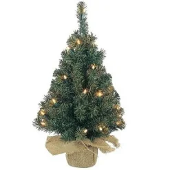 Everlands Mini Kunstkerstboom Jute Zak 60Cm 20 Led> Kleine Kunstkerstboom