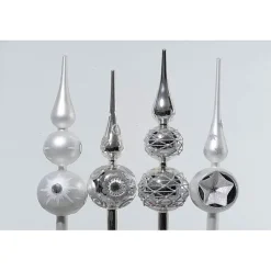 Snowflake Glazen Piek Groot Dia 8 Cm Zilver> Piek