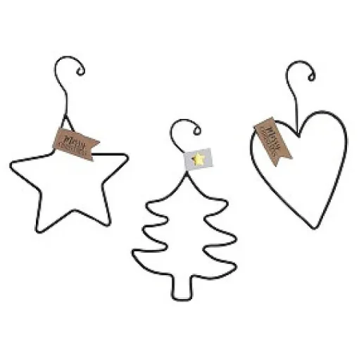 Home & Styling collection Kersthanger Haak Set A 3 Assorti> Kersthangers