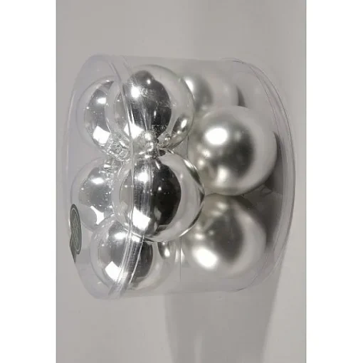 Christmas Decoration Koker A 10 Kerstballen 60Mm Zilver> Kerstballen