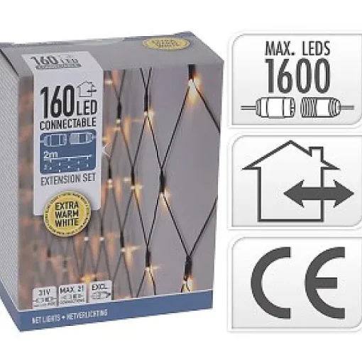 Decorative Lighting Koppelbaar 31V Netverlichting 2X1M 160L> Kerstslingers