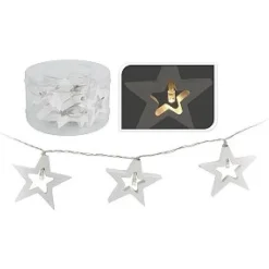 Snowflake Led Kerstverlichting 10 Led Lampen Warmwit Op Batterij> Kerstslingers