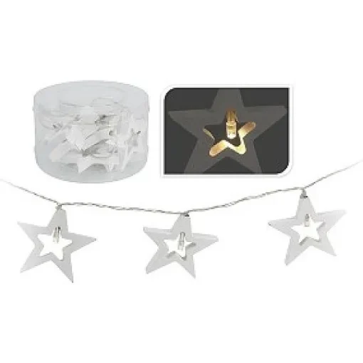 Snowflake Led Kerstverlichting 10 Led Lampen Warmwit Op Batterij> Kerstslingers
